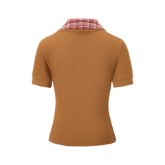 False Two-piece Open Collar Polo