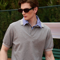 False Two-piece Open Collar Polo