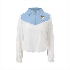 Knit Rib Zip Collar Long Sleeve Shirt