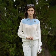 Knit Rib Zip Collar Long Sleeve Shirt