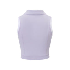 Zip Sleeveless Polo & A-Line Pleated Skirt