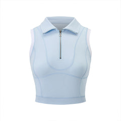 Zip Sleeveless Polo