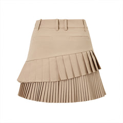 Double-Layer Pleated Skirt