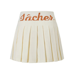 False Two-piece Open Collar Polo &A-Line Pleated Skirt