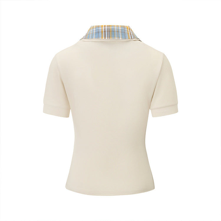 False Two-piece Open Collar Polo