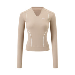 Active Long Sleeve Shirt & Double-Layer Pleated Skirt