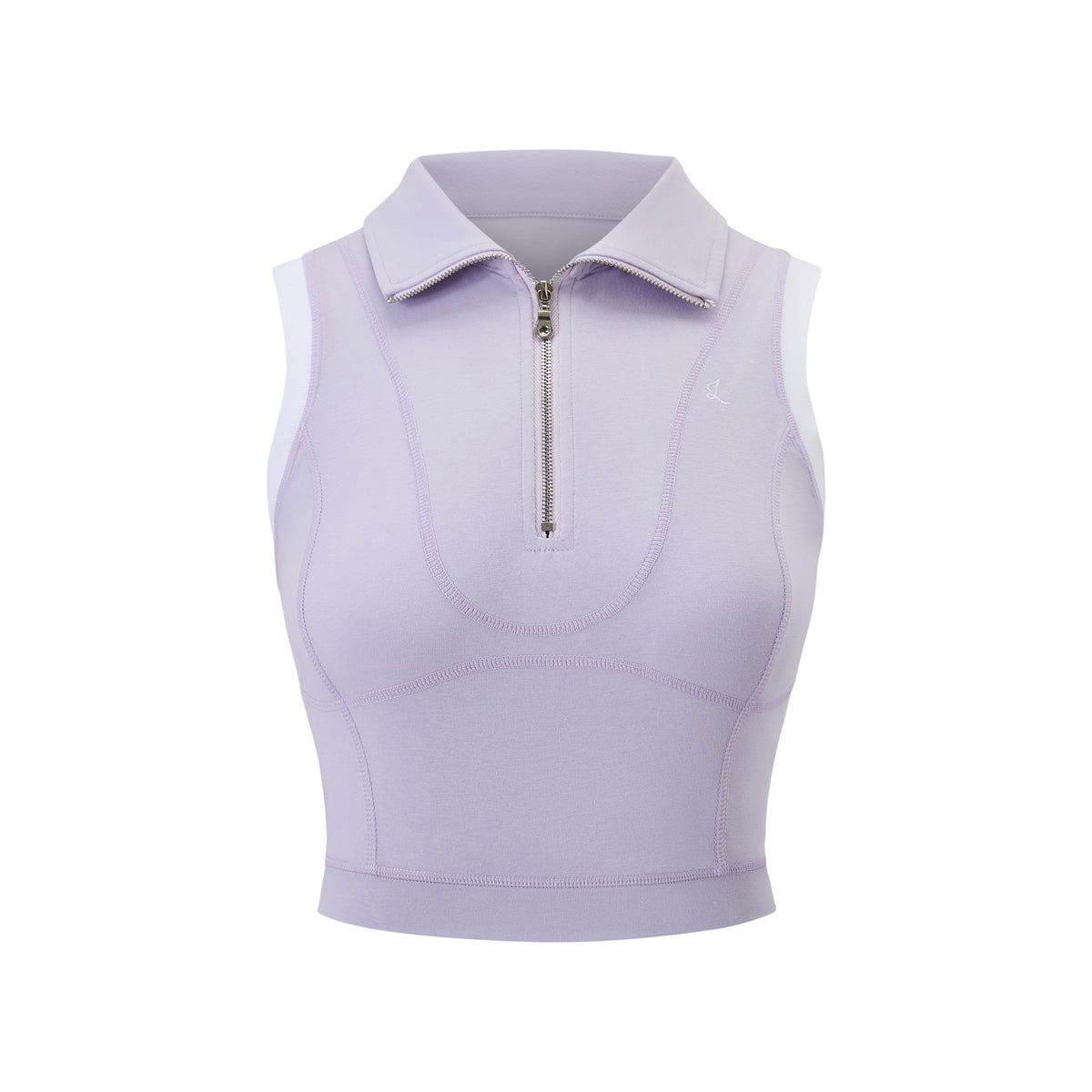 Zip Sleeveless Polo ＆ A-Line Pleated Skirt