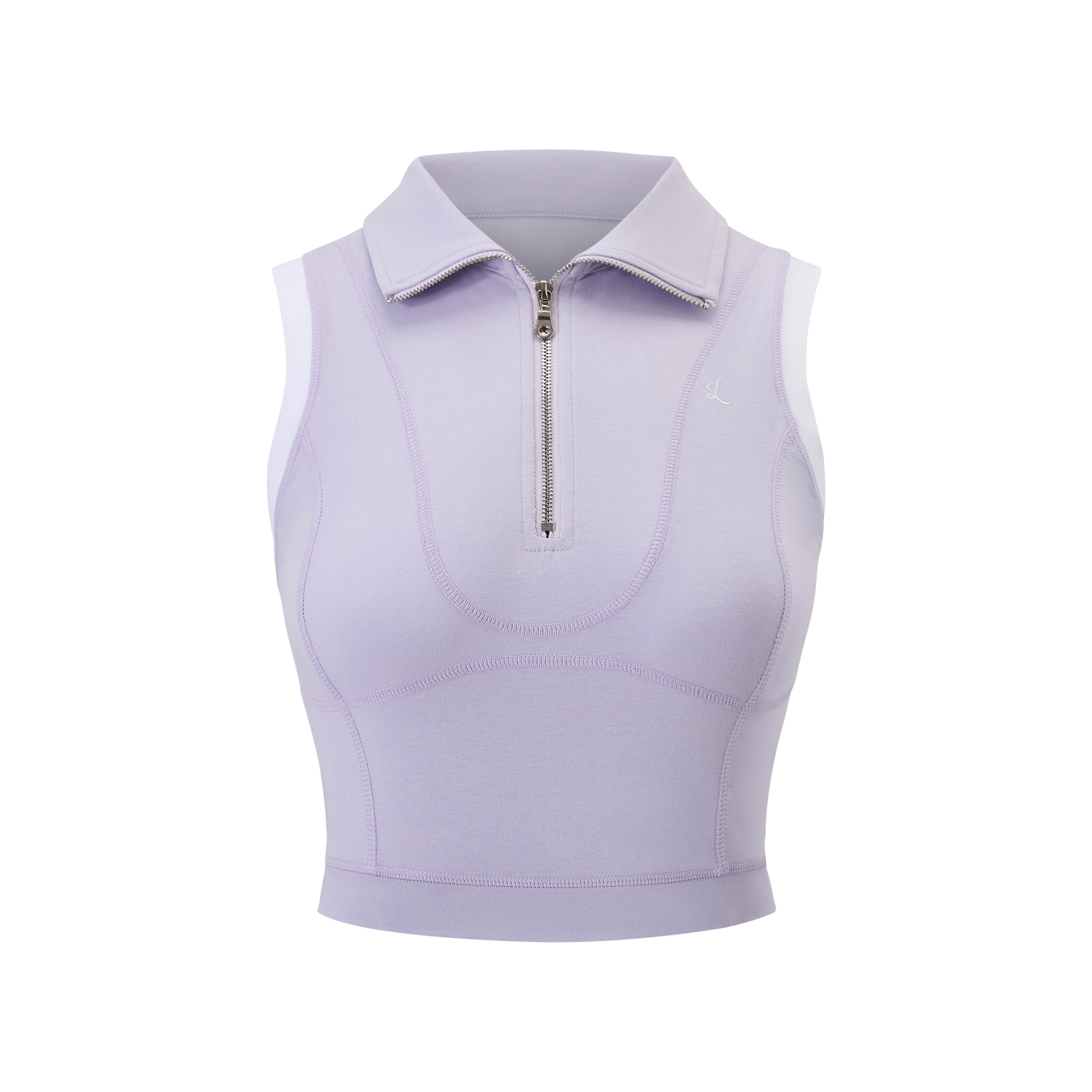 Zip Sleeveless Polo & A-Line Pleated Skirt