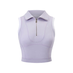 Zip Sleeveless Polo ＆ A-Line Pleated Skirt
