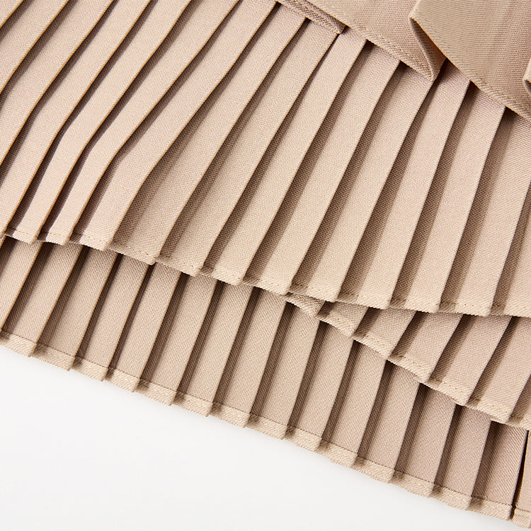 Double-Layer Pleated Skirt