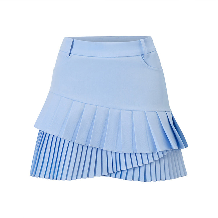Double-Layer Pleated Skirt