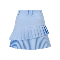 Double-Layer Pleated Skirt