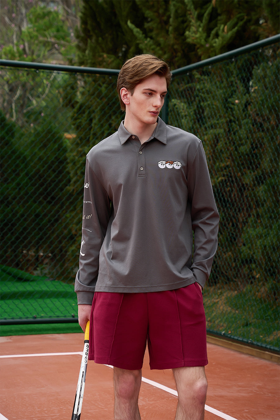 Oversize Long Sleeve Polo & Two-Layer Short