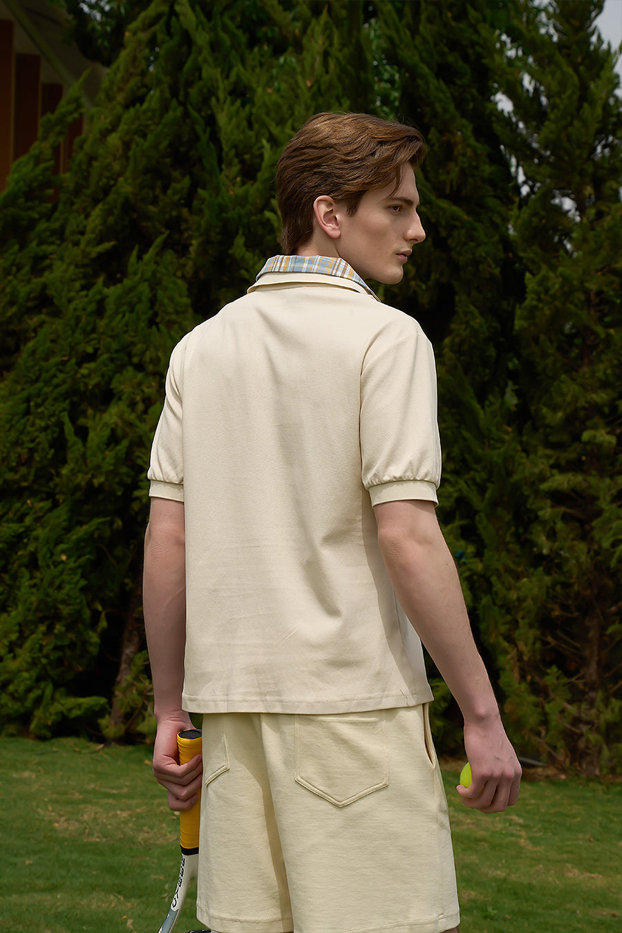 False Two-piece Open Collar Polo