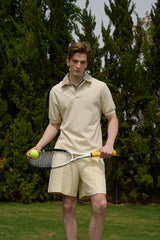 False Two-piece Open Collar Polo