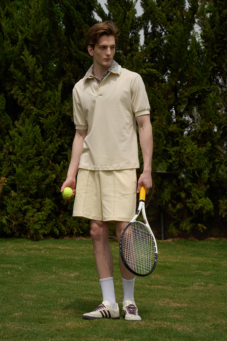False Two-piece Open Collar Polo