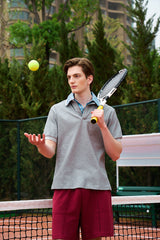 False Two-piece Open Collar Polo  & Two-Layer Short