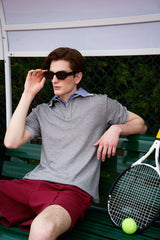 False Two-piece Open Collar Polo  & Two-Layer Short