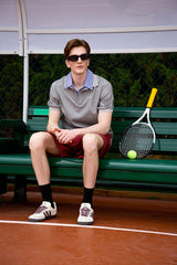 False Two-piece Open Collar Polo  & Two-Layer Short