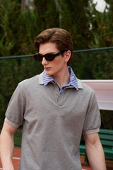 False Two-piece Open Collar Polo  & Two-Layer Short